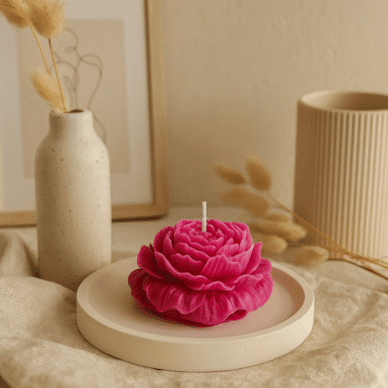 Peony Bloom Decorative Candle – Handcrafted Soy Wax Flower Candle | Premium Fragrance | Beautiful Gifting & Home Decor Candle
